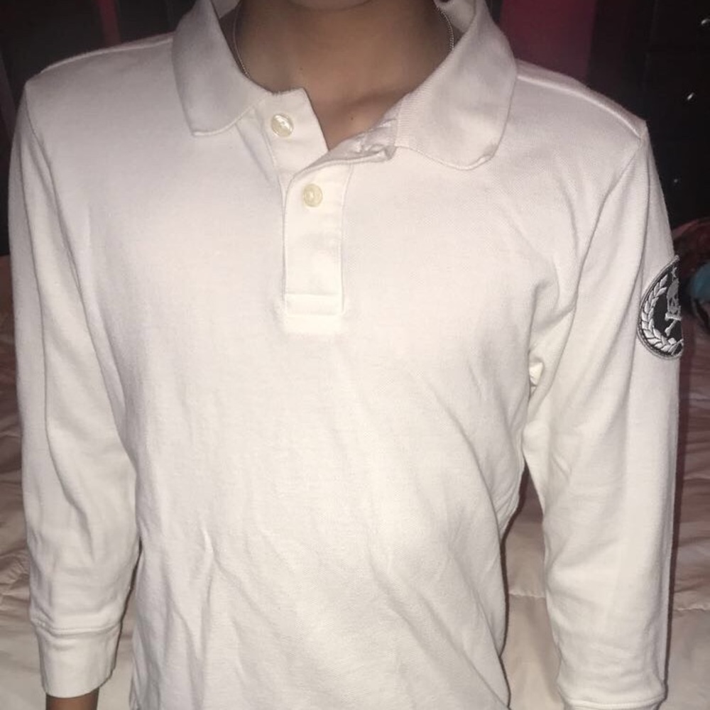 Boys White Long Sleeve Shirt